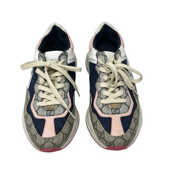 Gucci Rhyton GG Canvas Multi Monogram Low Top Sneakers Runners Size 38.5 - Picture 2 of 14